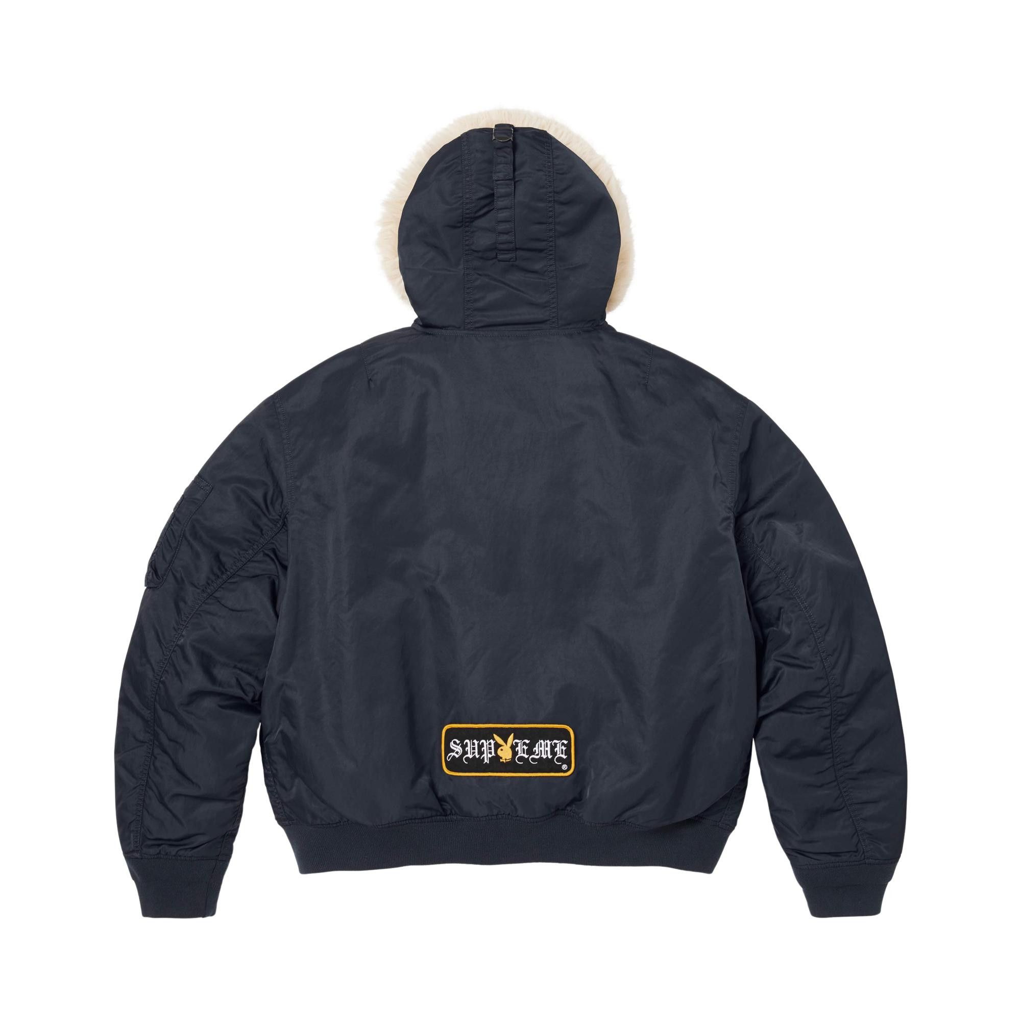 Buy Supreme x Playboy Hooded Ma-1 'Navy' - SS26J92 NAVY | GOAT