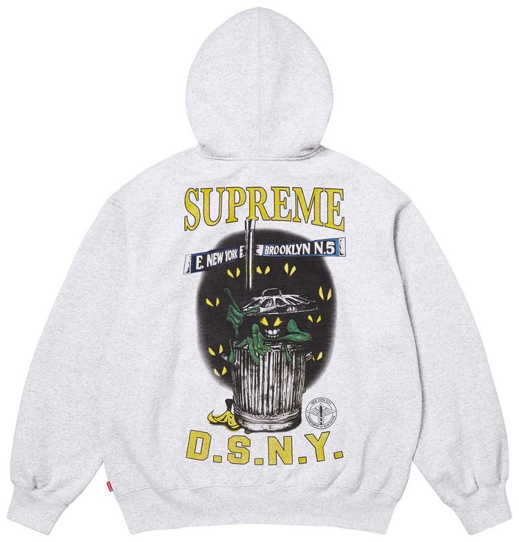 Supreme x Dsny Zip Up Hooded Sweatshirt Ash Grey