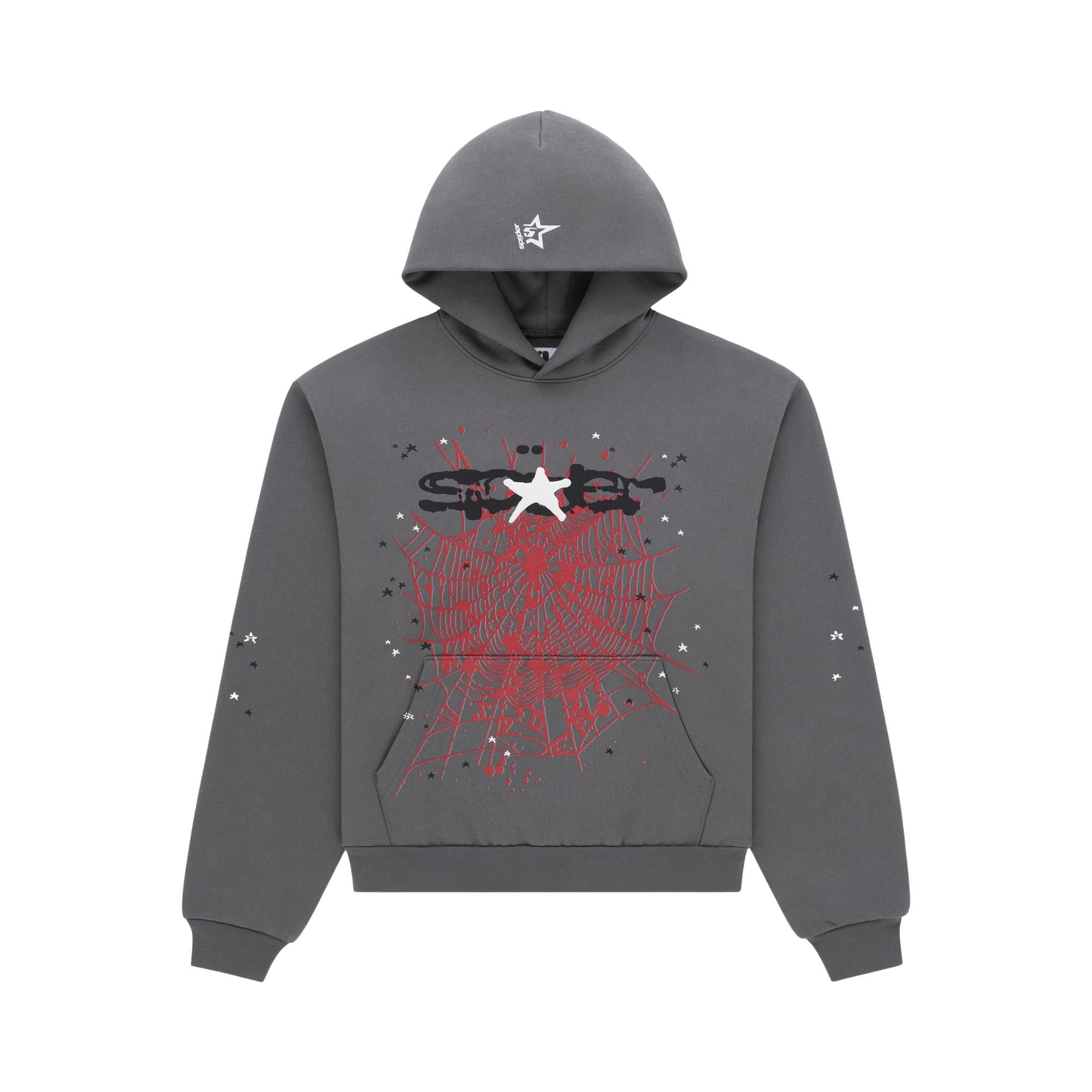 Buy Sp5der Splat Punk Hoodie 'Slate' - ST011SS26SLT | GOAT