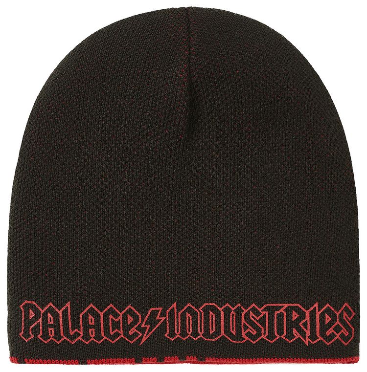 Palace World Industries Reverso Nein Cuff Beanie RedBlack