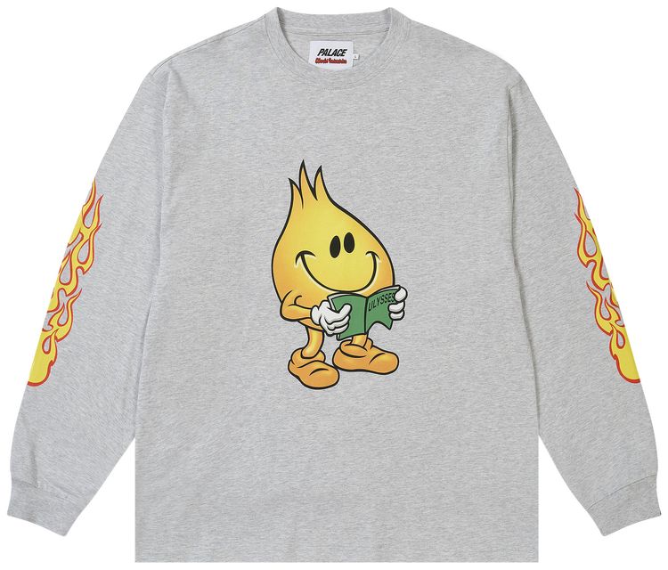 Palace World Industries Long Sleeve Grey Marl