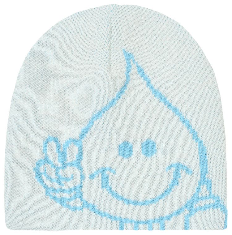 Palace World Industries Reverso Nein Cuff Beanie WhiteBlue