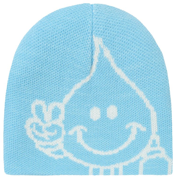 Palace World Industries Reverso Nein Cuff Beanie WhiteBlue