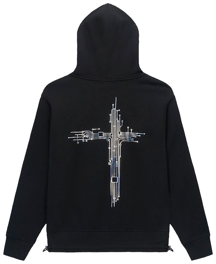RtA Jordan Oversized Hoodie Black Circuit Cross