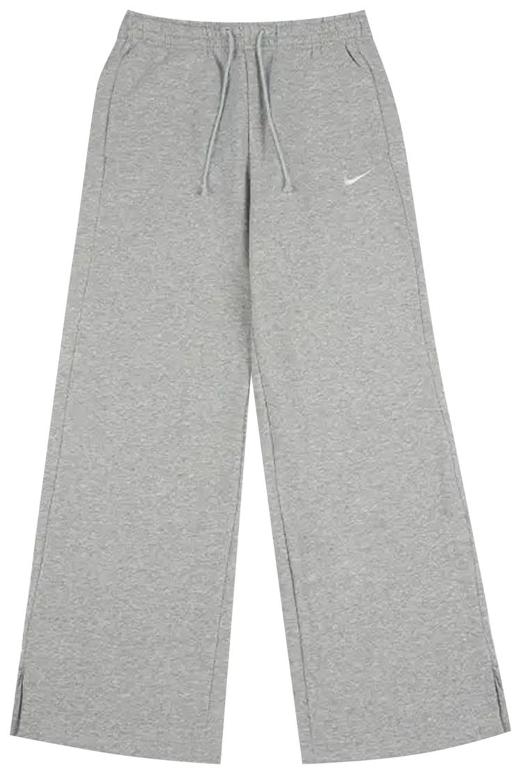 Nike NSW Phoenix Fleece High Waisted Wide Leg Pants Pure PlatinumHeatherSail