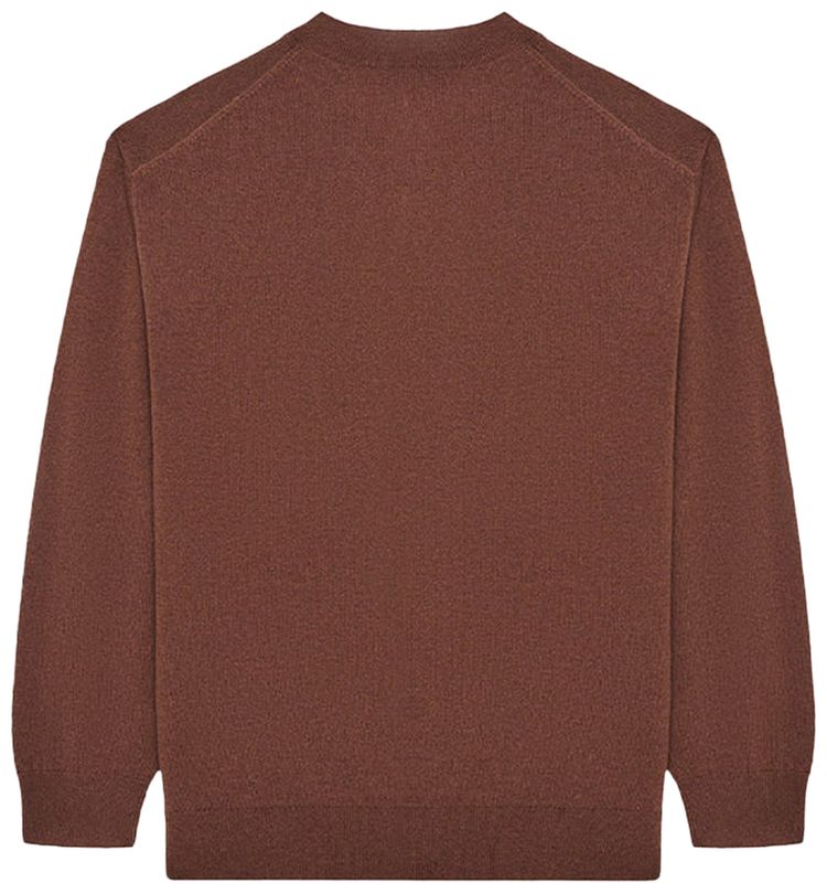 Malbon Jesper Parnevik V Neck Merino Wool Sweater Chocolate