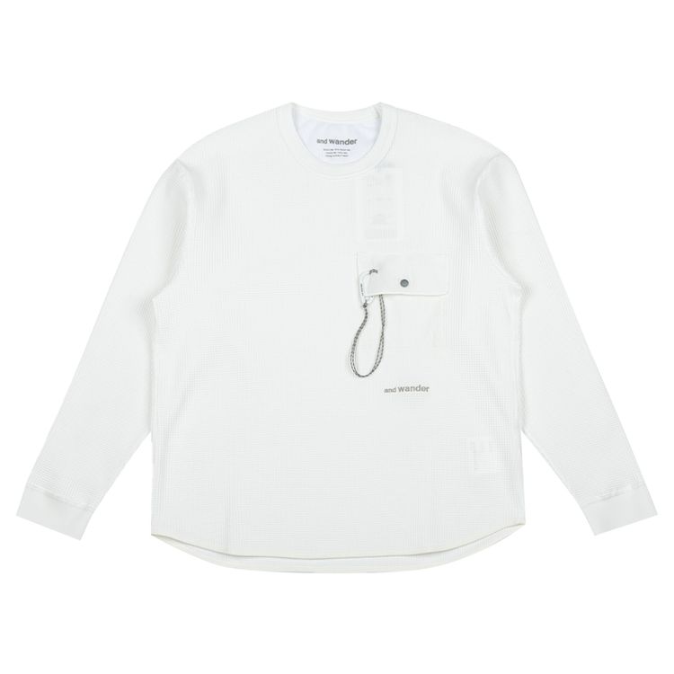 And Wander PE Waffle Long Sleeve Tee White
