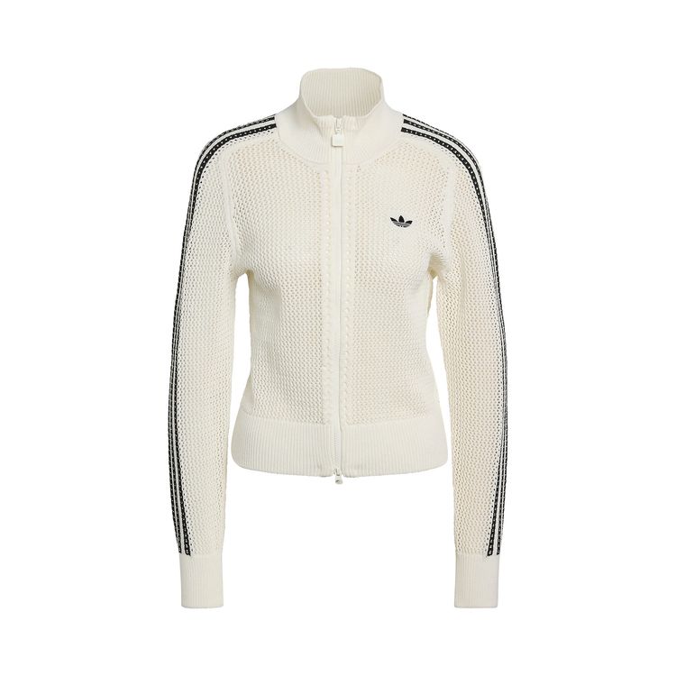 Adidas Knitted Crochet Firebird Track Top Off White