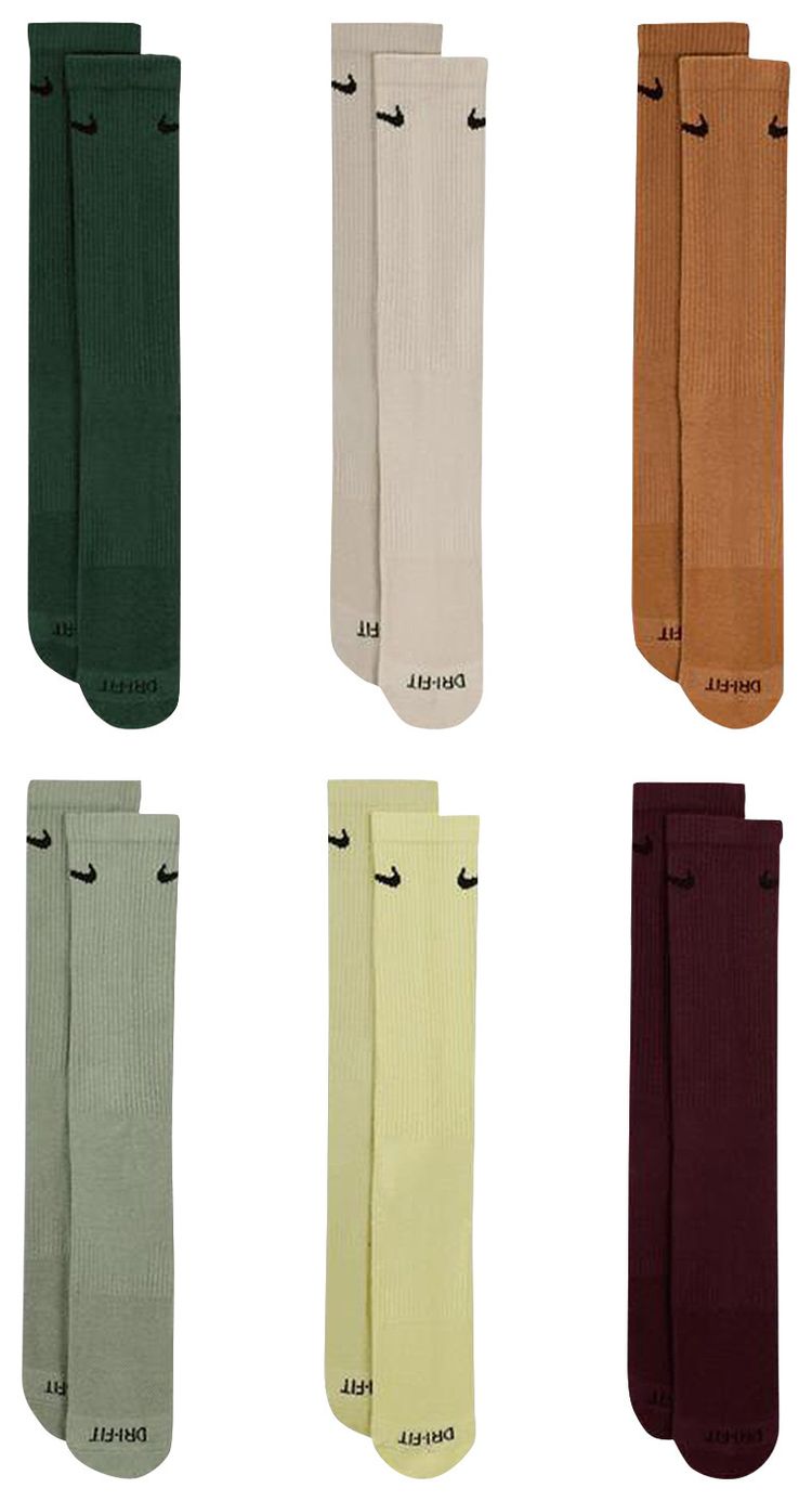 Nike Everyday Plus Cushioned Crew Socks 6 Pairs Multicolor