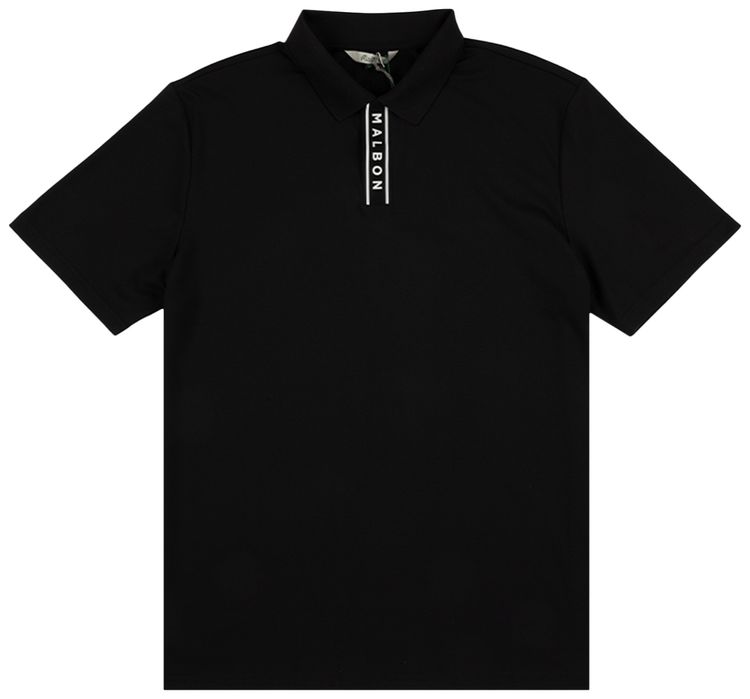 Malbon Evergreen Block Placket Polo Black