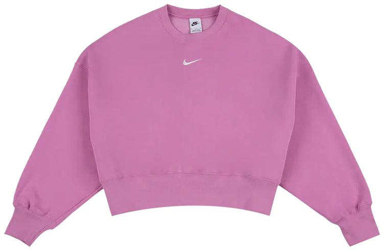 Nike NSW Phoenix Fleece Oversized Crew Neck Sweatshirt Light MagentaSail