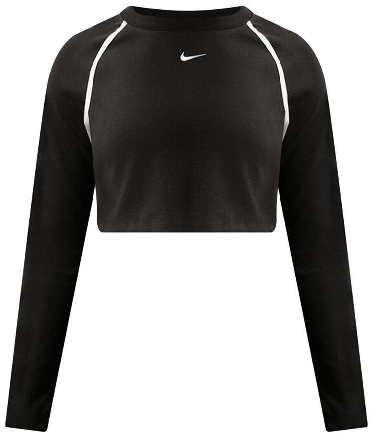 Nike NSW Tight Long Sleeve Cropped Top BlackChalk