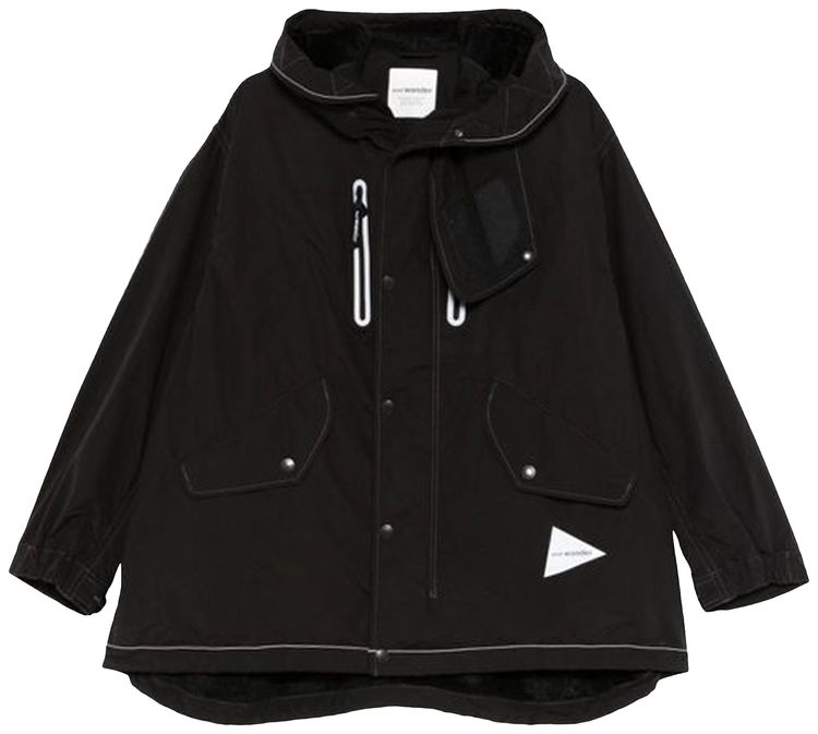 And Wander Fishtail Octa Coat Black