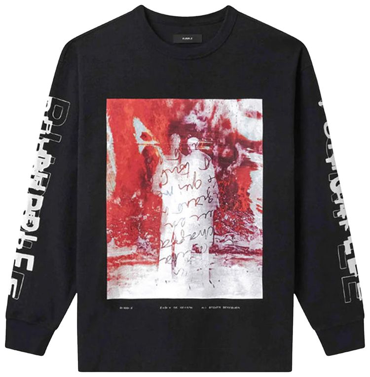 PURPLE BRAND Inferno Graphic Long Sleeve Tee Black