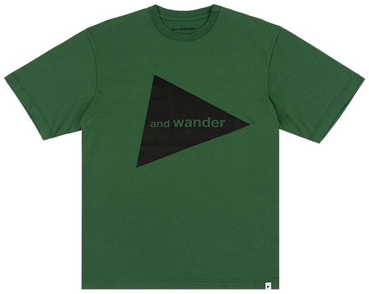 And Wander Big Logo Short Sleeve Tee Green