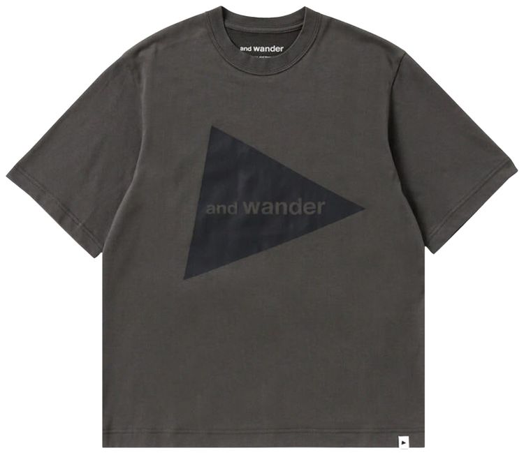 And Wander Logo Tee Charcoal