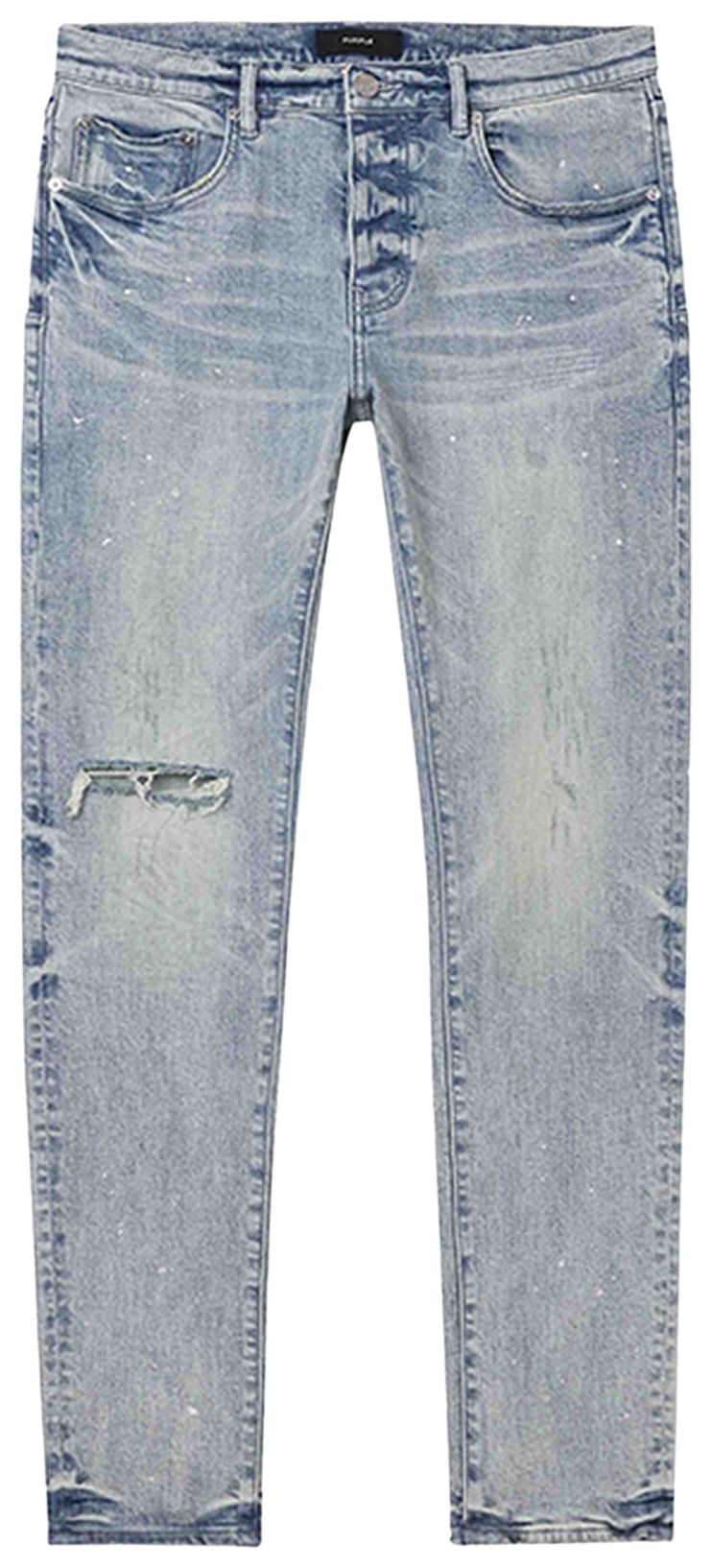 PURPLE BRAND P001 Worn Reflective Denim Light Indigo