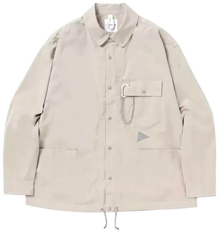 And Wander Dry Rip Shirt Jacket Light Beige