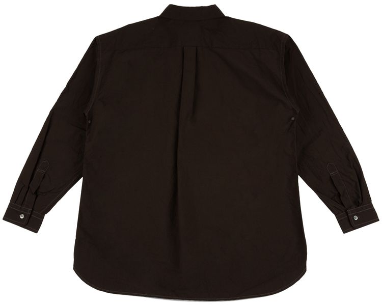 And Wander Cordura Typewriter Long Sleeve Shirt Dark Brown