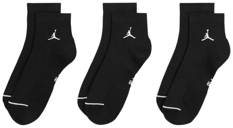 Air Jordan Everyday Ankle Socks 3 Pairs BlackWhite