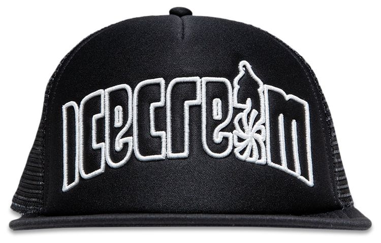 Icecream Outline Trucker Hat Black