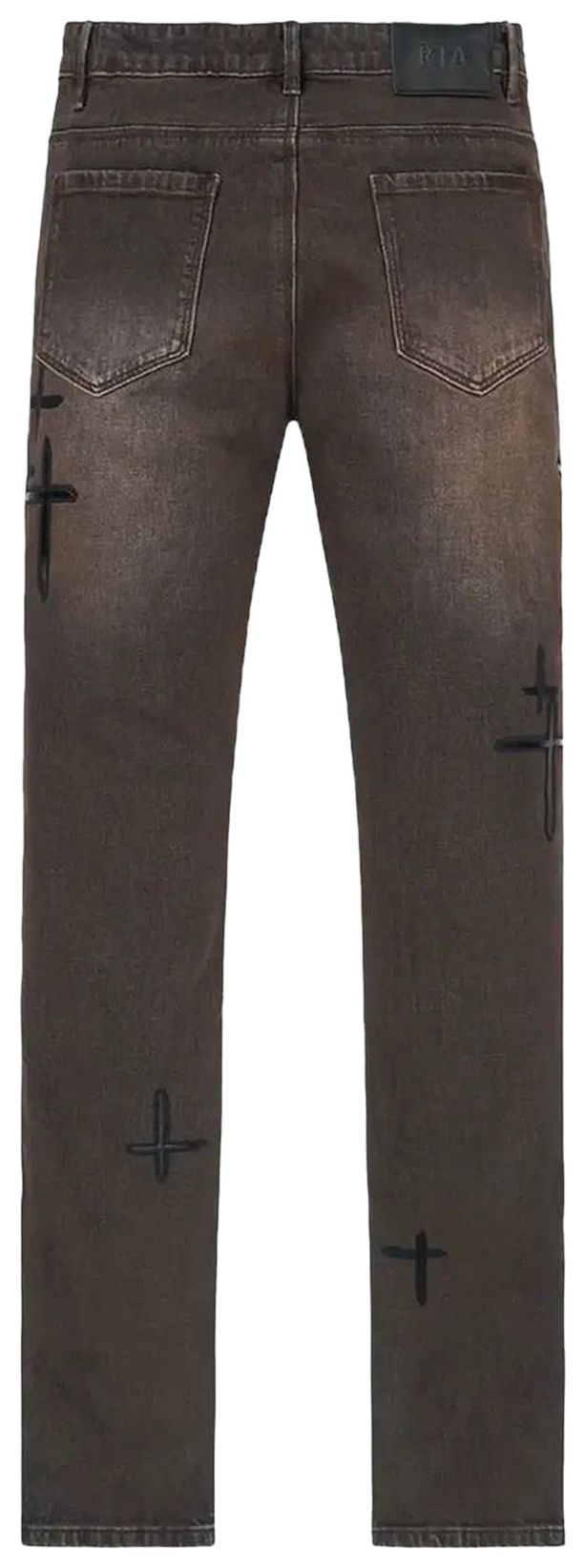 RtA Bryant Skinny Jean Mocha Drift Cross Patch