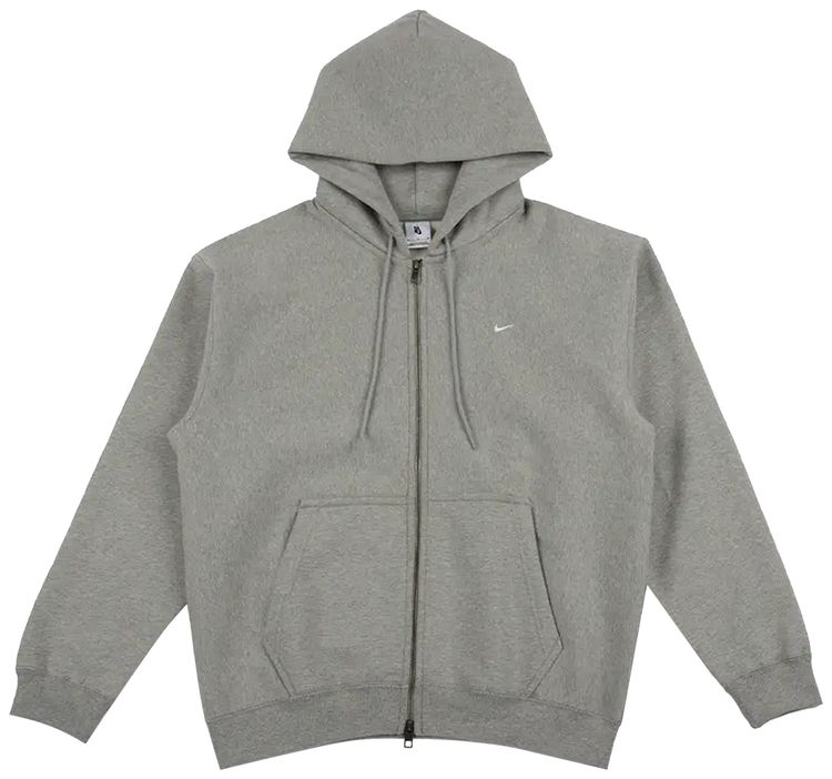 Nike Solo Swoosh FZ Hoodie Dark Grey HeatherLight Smoke GreyWhite