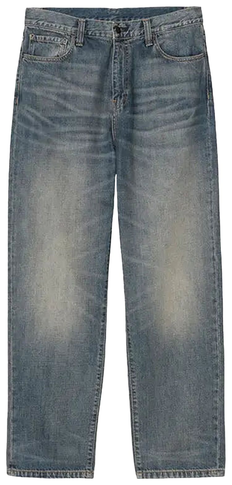 Carhartt WIP Aaron Pant Camano Denim Blue Worn Used Wash