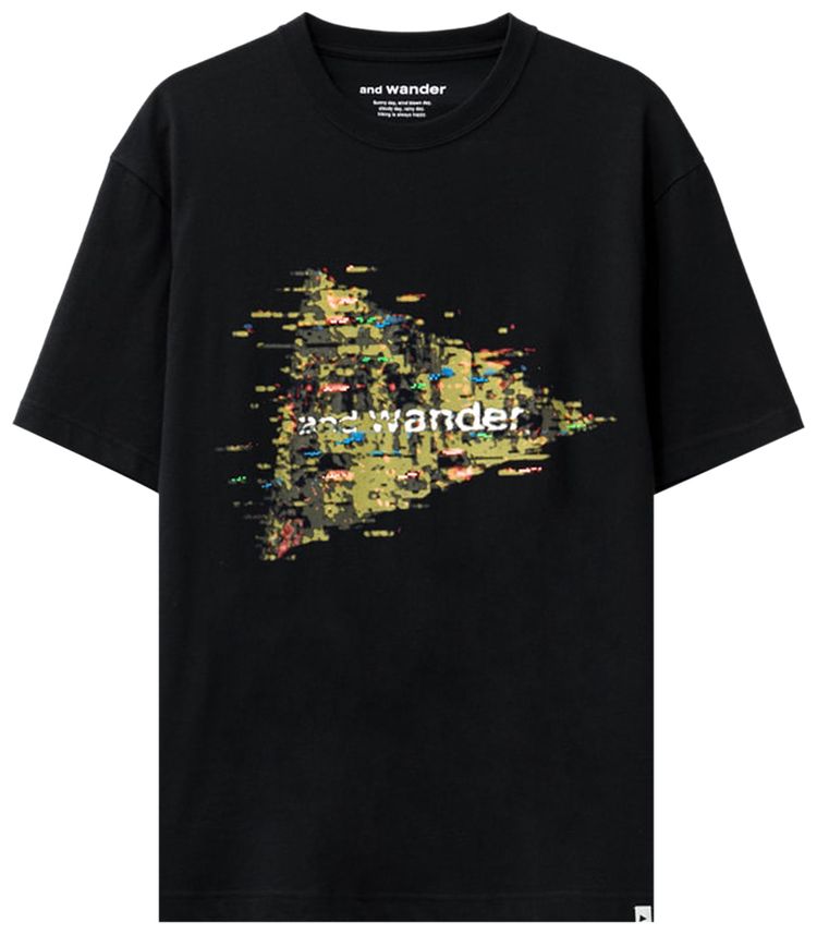 And Wander Noizy Logo Printed T Black