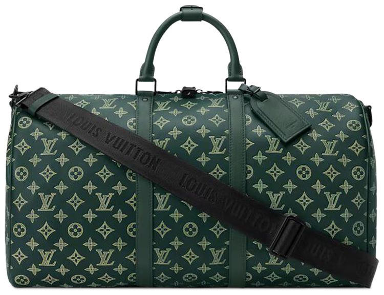 Louis Vuitton Keepall Bandouliere 50 Forest Green Monogram Shadow Calf Leather