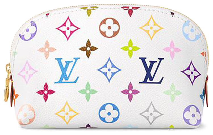 Louis Vuitton x Takashi Murakami Cosmetic Pouch PM MulticolorWhite Monogram Canvas