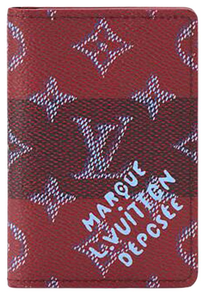 Louis Vuitton Pocket Organizer Red Stripes Monogram Heritage Canvas