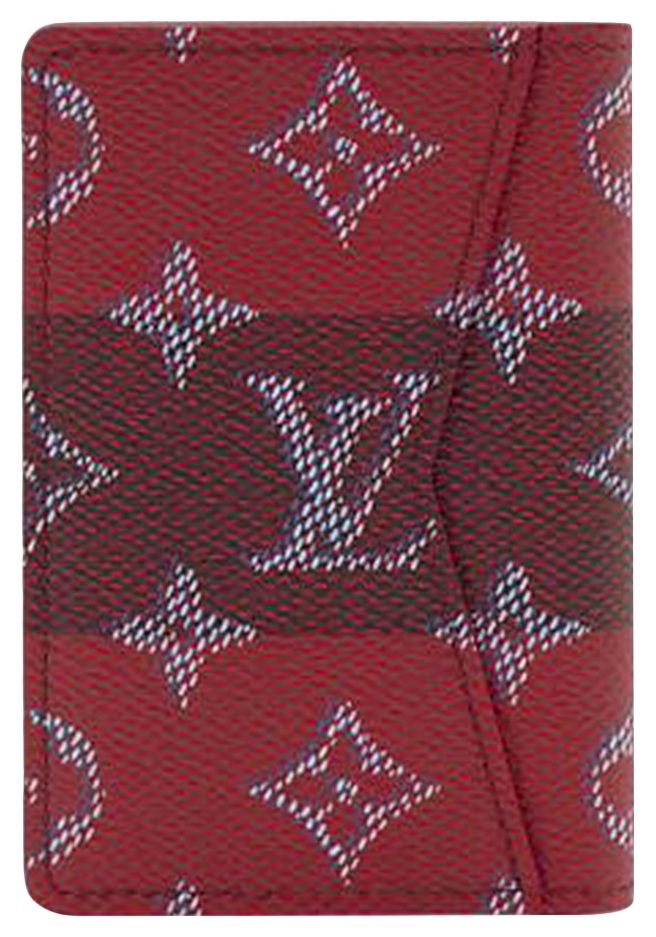 Louis Vuitton Pocket Organizer Red Stripes Monogram Heritage Canvas