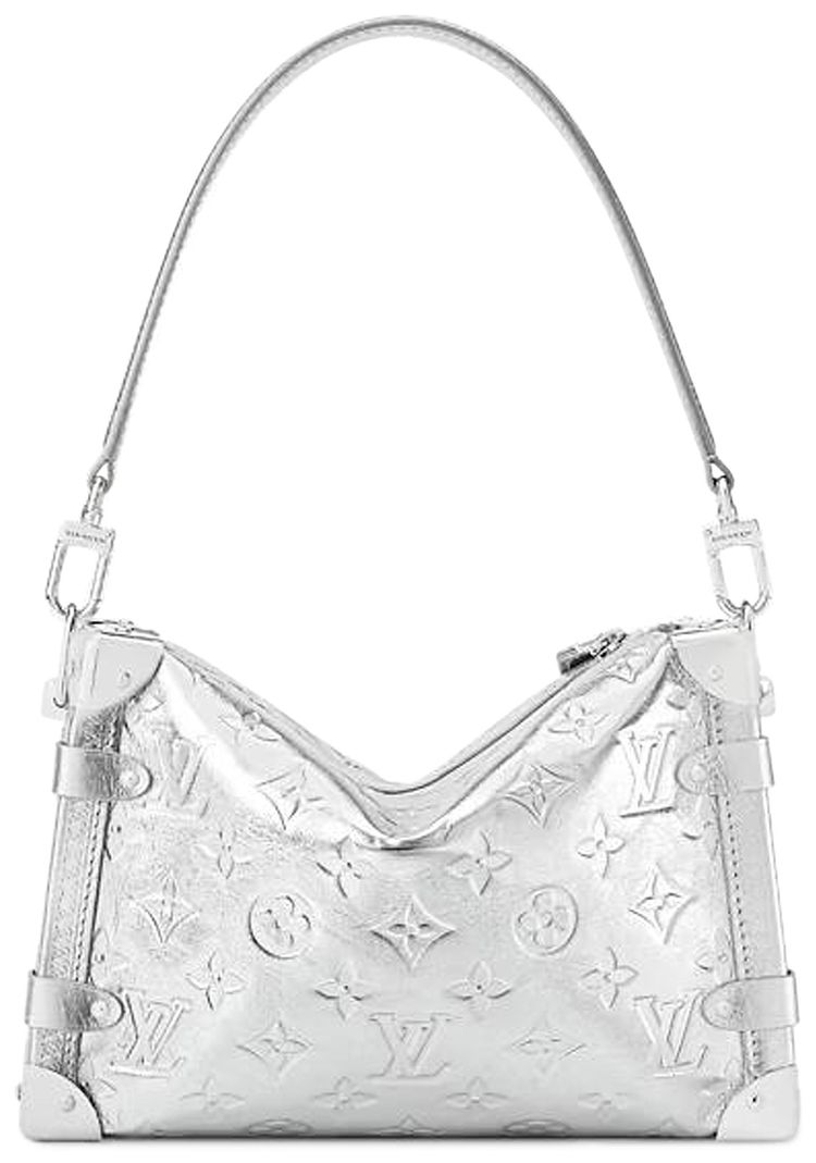 Louis Vuitton Side Trunk MM Silver Monogram Embossed Empreinte Cowhide Leather