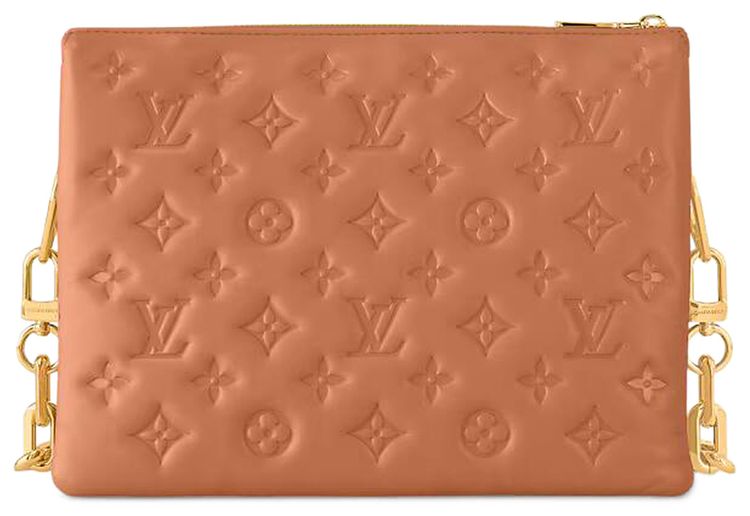 Louis Vuitton Coussin PM Camel Puffy Monogram Calf Leather