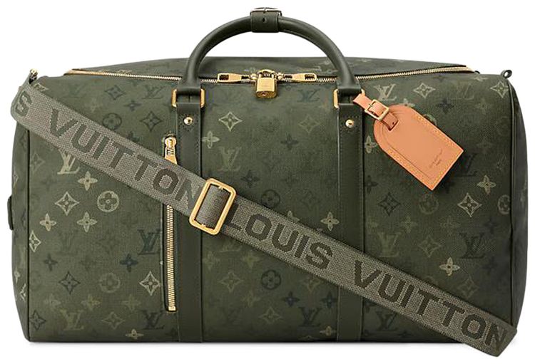 Louis Vuitton Keepall 50 Backpack Khaki Green Monogram Canvas