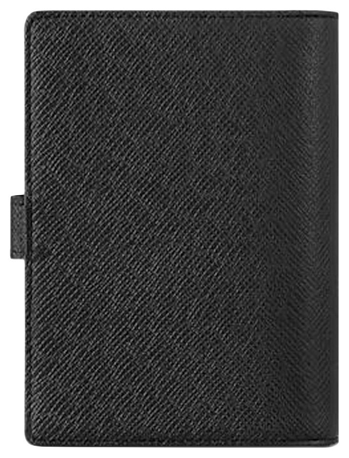 Louis Vuitton Small Ring Agenda Cover Black Taiga Cowhide Leather
