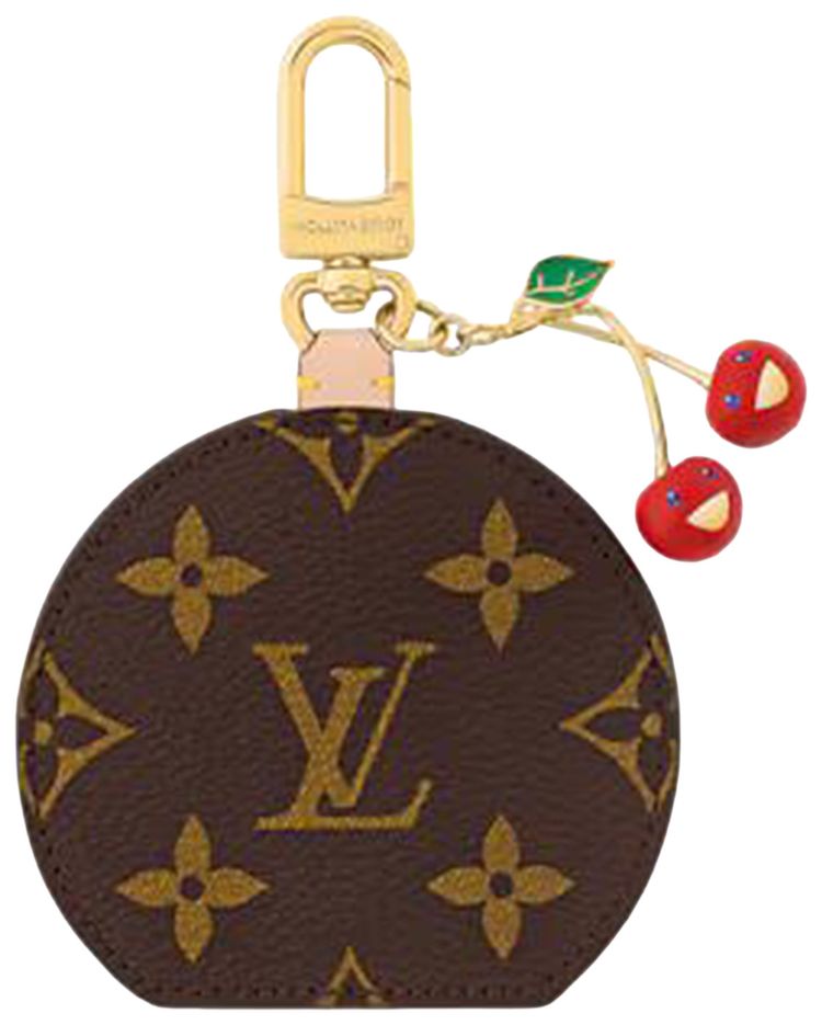 Louis Vuitton x Takashi Murakami Cerise LV Mini Mirror Bag Charm Brown Monogram Canvas