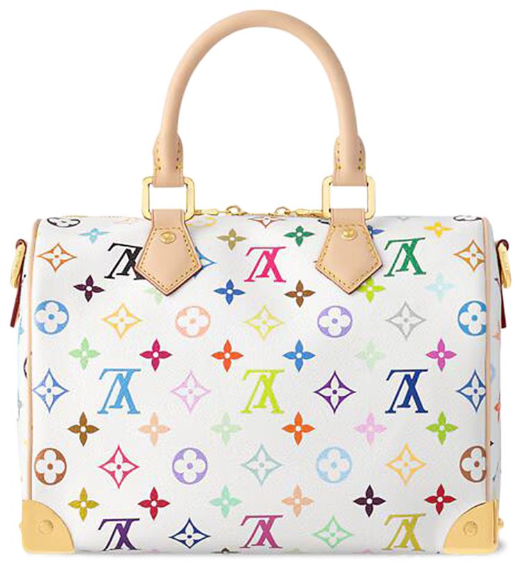 Louis Vuitton x Takashi Murakami Speedy Bandouliere 25 MulticolorWhite Monogram Canvas