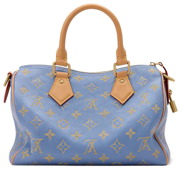 Louis Vuitton Speedy P9 Bandouliere 25 Golden Silk Blue Calfskin Leather