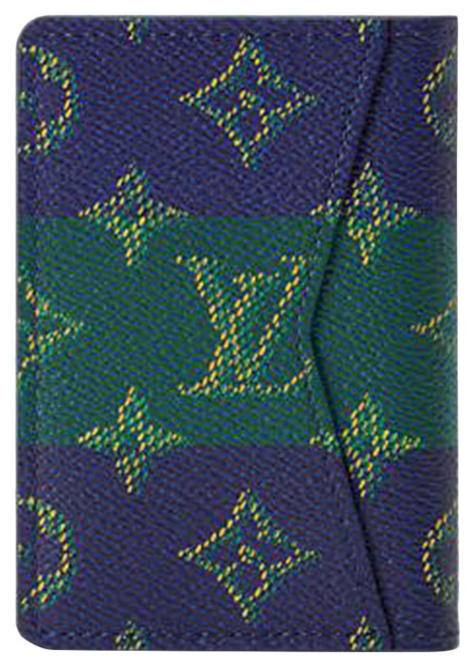 Louis Vuitton Pocket Organizer Blue Stripes Monogram Heritage Canvas