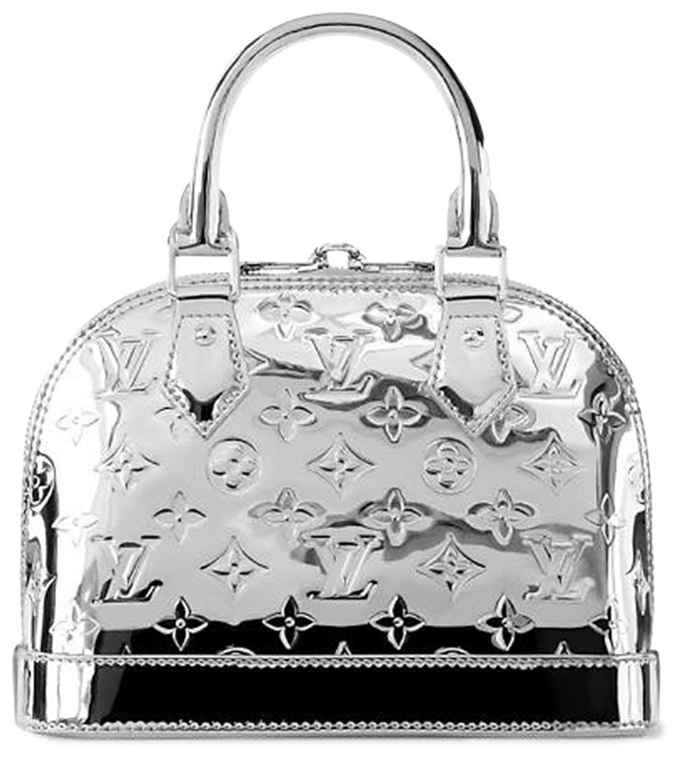 Louis Vuitton Alma BB Silver Monogram Embossed Empreinte Cowhide Leather