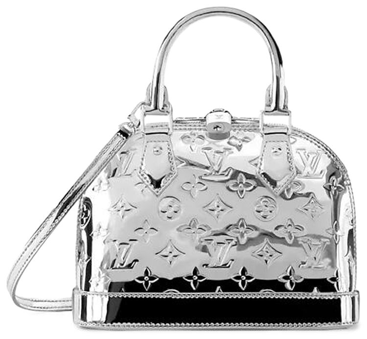 Louis Vuitton Alma BB Silver Monogram Embossed Empreinte Cowhide Leather