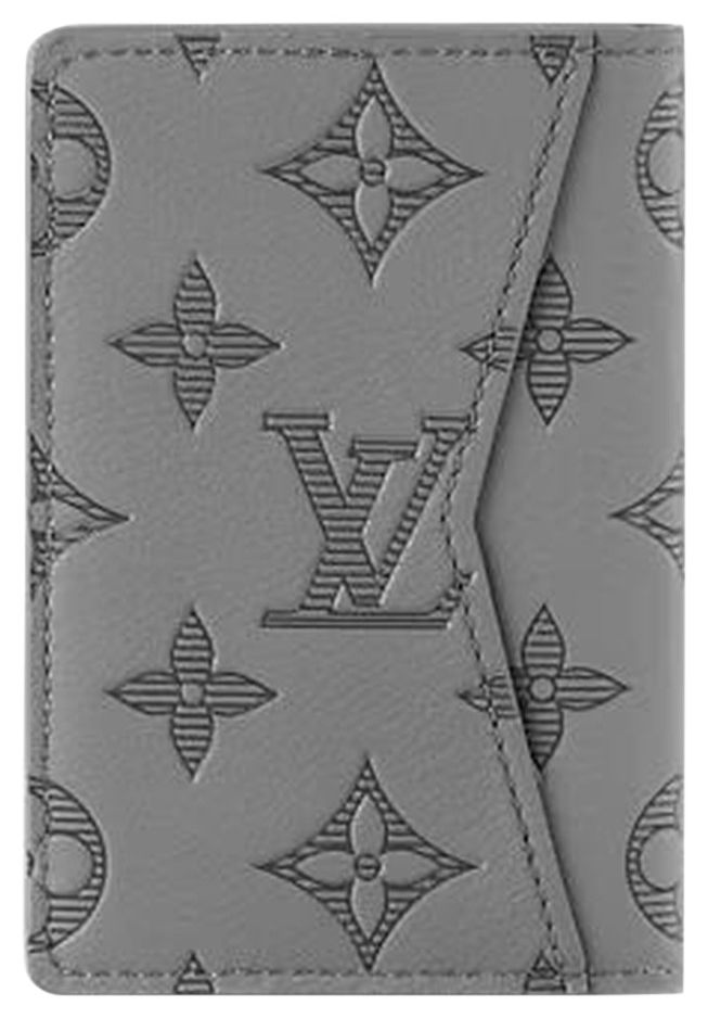 Louis Vuitton Pocket Organizer Anthracite Gray Monogram Shadow Calf Leather