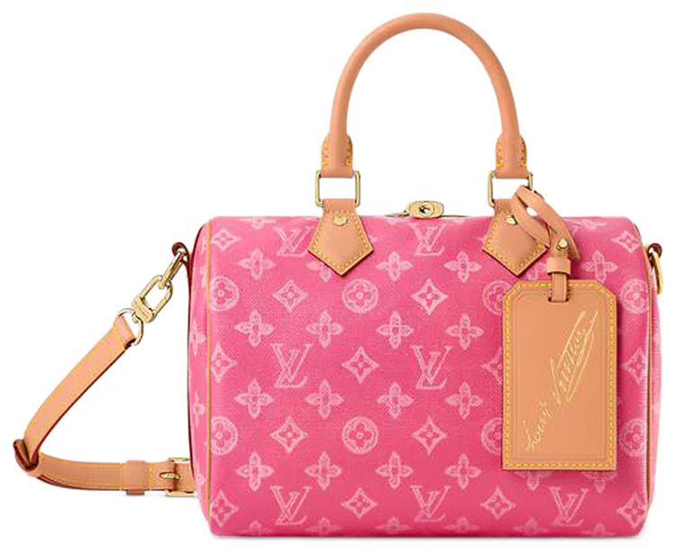 Louis Vuitton Speedy Bandouliere 25 Monogram Origine Rose Ruban Canvas