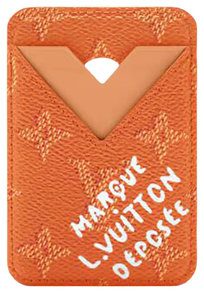 Louis Vuitton Magnetic Card Holder Caramel Monogram Heritage Canvas