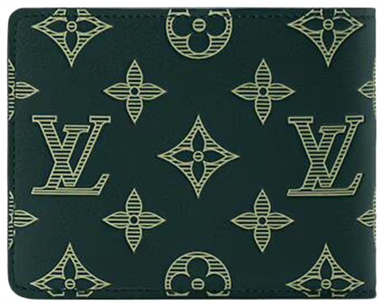 Louis Vuitton Multiple Wallet Forest Green Monogram Shadow Calfskin Leather