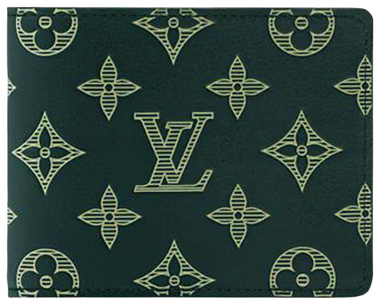 Louis Vuitton Multiple Wallet Forest Green Monogram Shadow Calfskin Leather