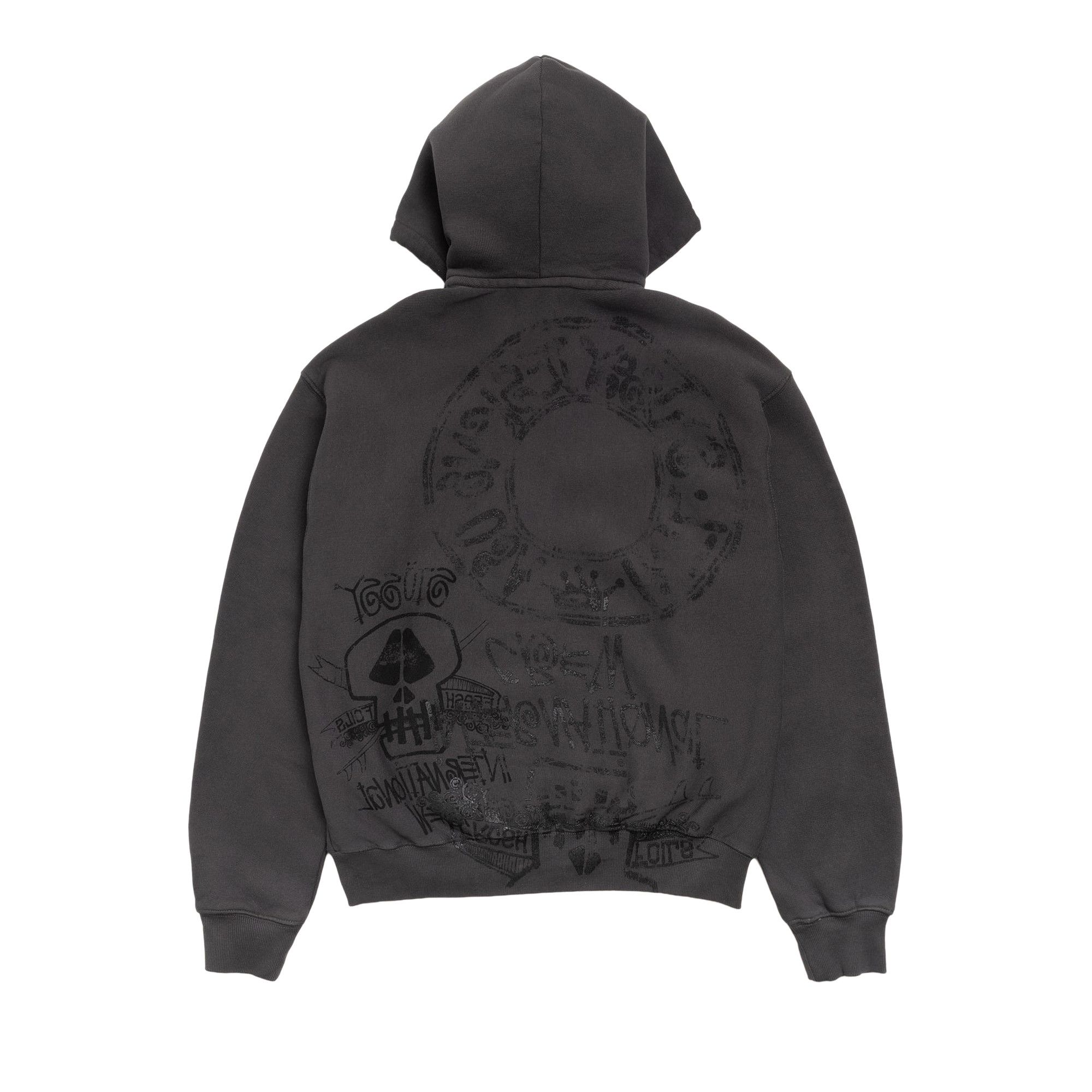 Buy Stussy Skulls Zip Hoodie Pigment Dyed 'Faded Black' - 1975177