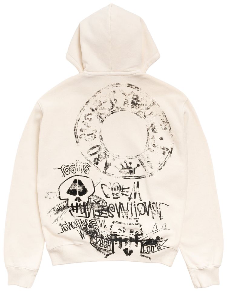 Stussy Skulls Zip Hoodie Pigment Dyed Bone